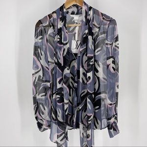 DVF silk necktie Blouse and Cami, Sz 6